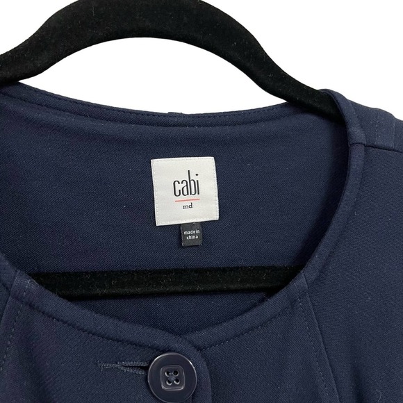 Cabi Navy Lido Long Button Up Jacket Medium - Picture 2 of 5